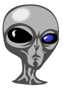 Were Aliens in contact with Lincoln through the medium Nettie Colburn? (artist' s conception of an alien somewhat upset with the Bad Hair Guy). 
